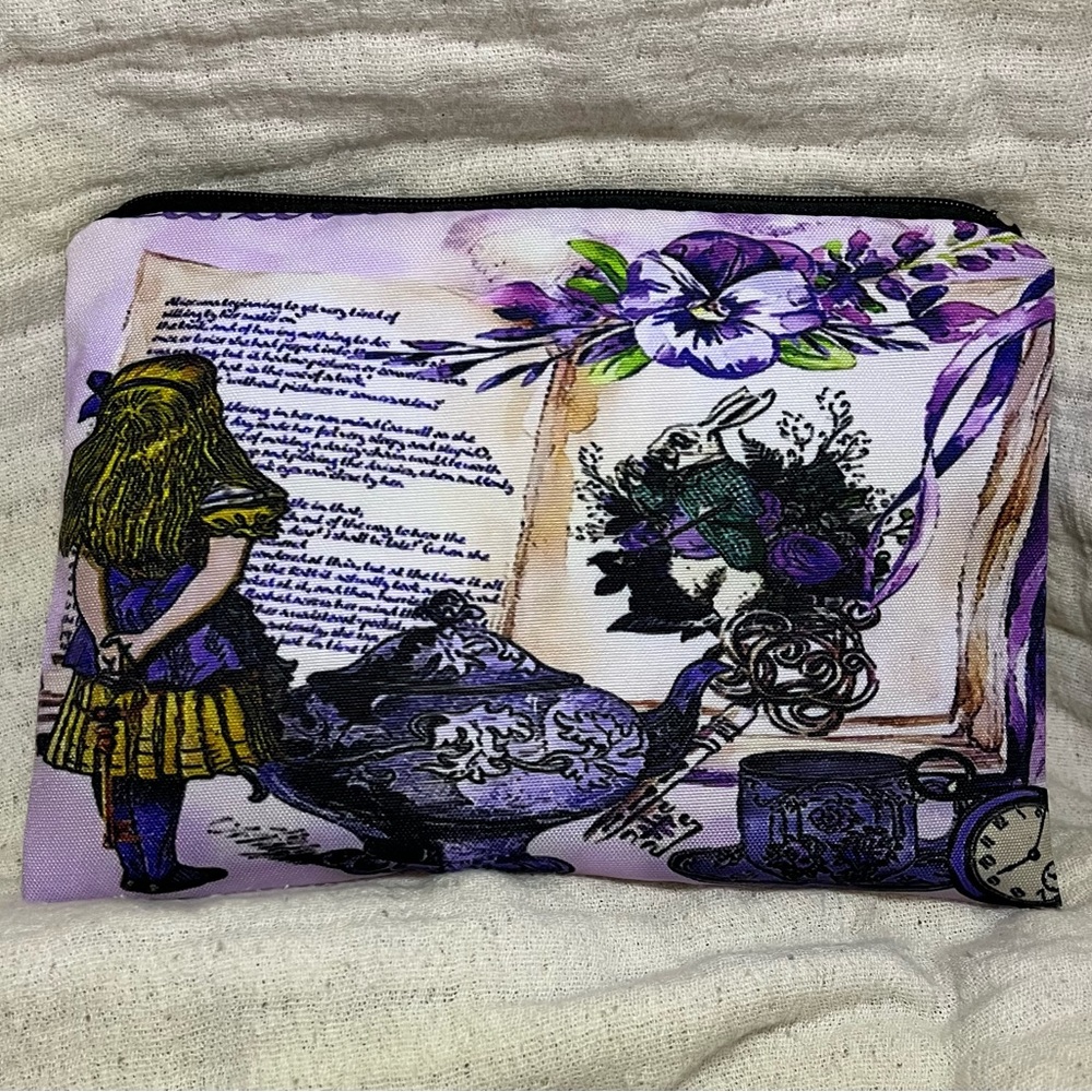 Large Alice in Wonderland Makeup Bag